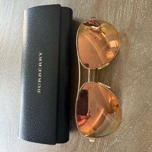 Burberry Gold Frame Sunglasses with Brown Lenses